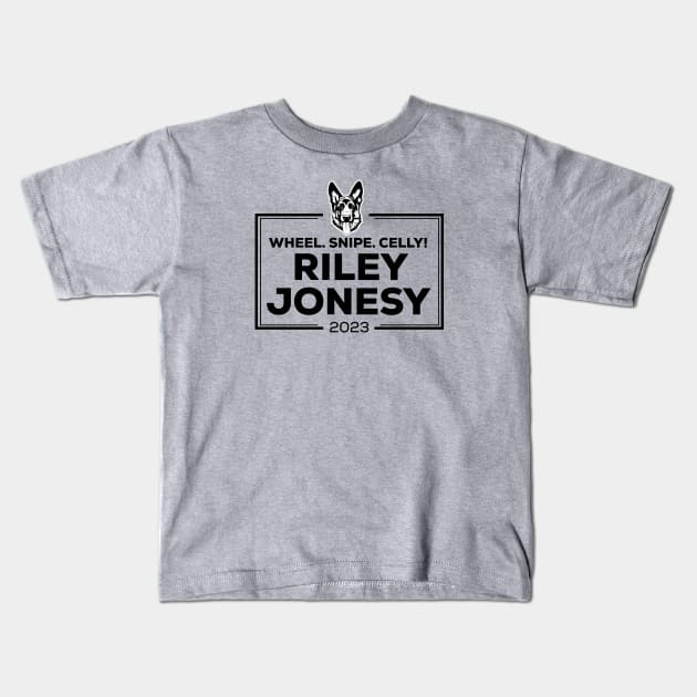 Prime Minister Riley Jonesy 2023 wheel snipe celly - black Kids T-Shirt by PincGeneral